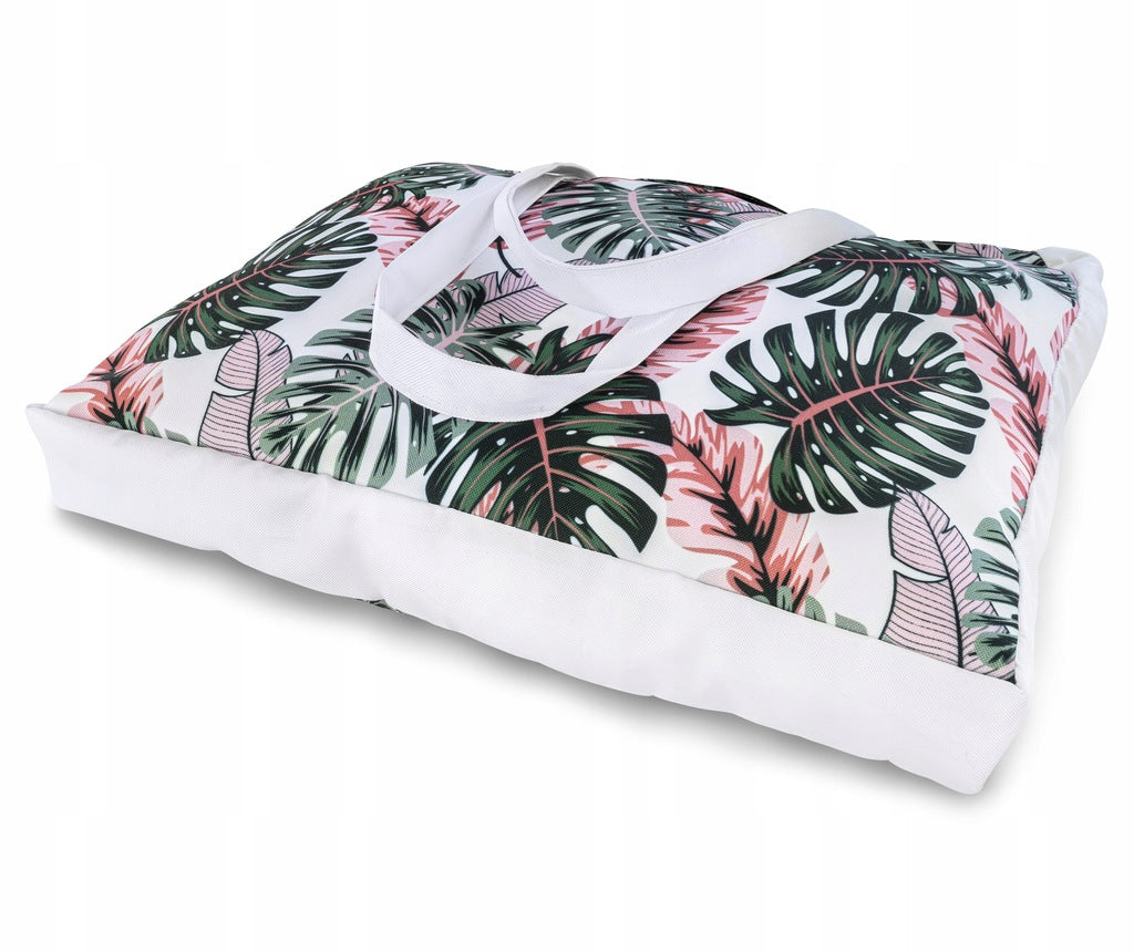 Torba plażowa OXFORD Różowo zielona monstera