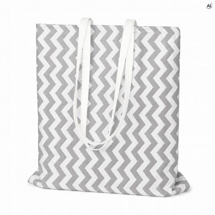 Torba Bawełniana 360x420mm Szara w zygzaki