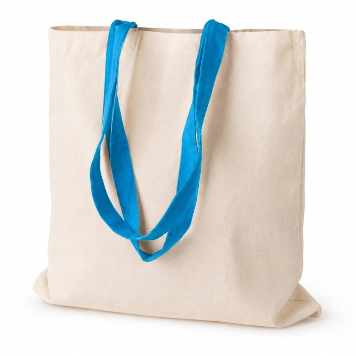 Torba Bawełniana 380x420mm Ecru Uchwyt Błękitny: 70cm
