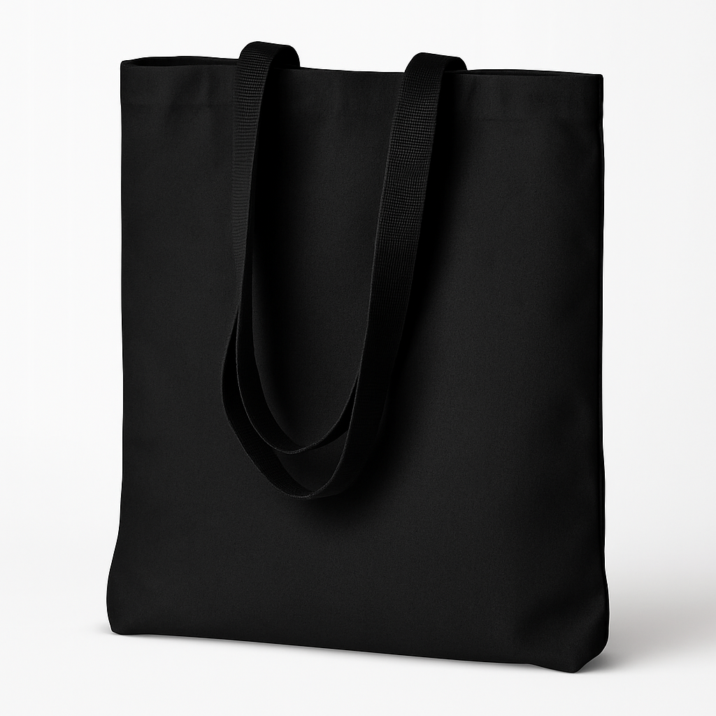 Torba bawełniana 380x420mm Czarna Uchwyt kaletniczy: 70cm