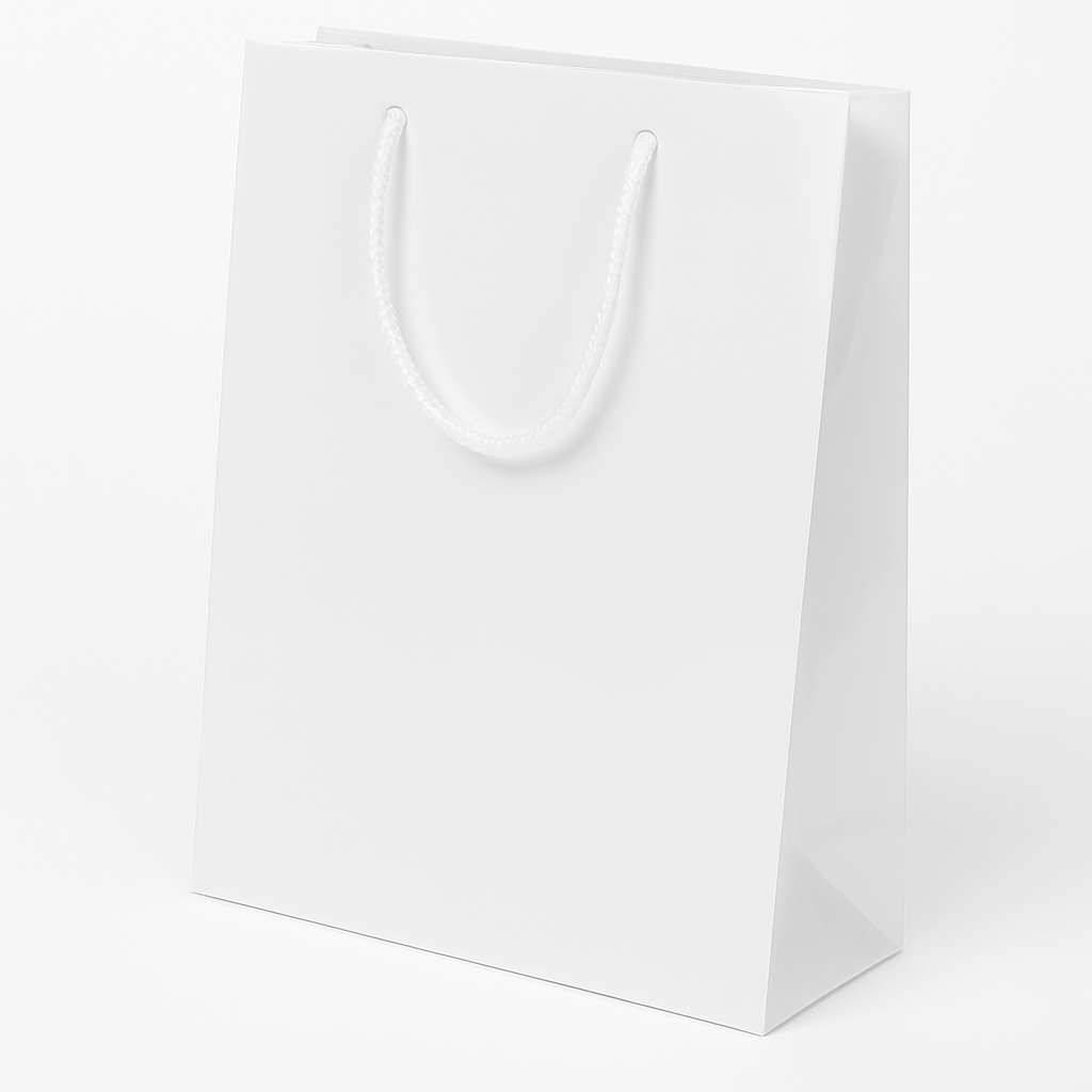 Torba laminowana z uchwytem sznurkowym 240x90x320mm Biała