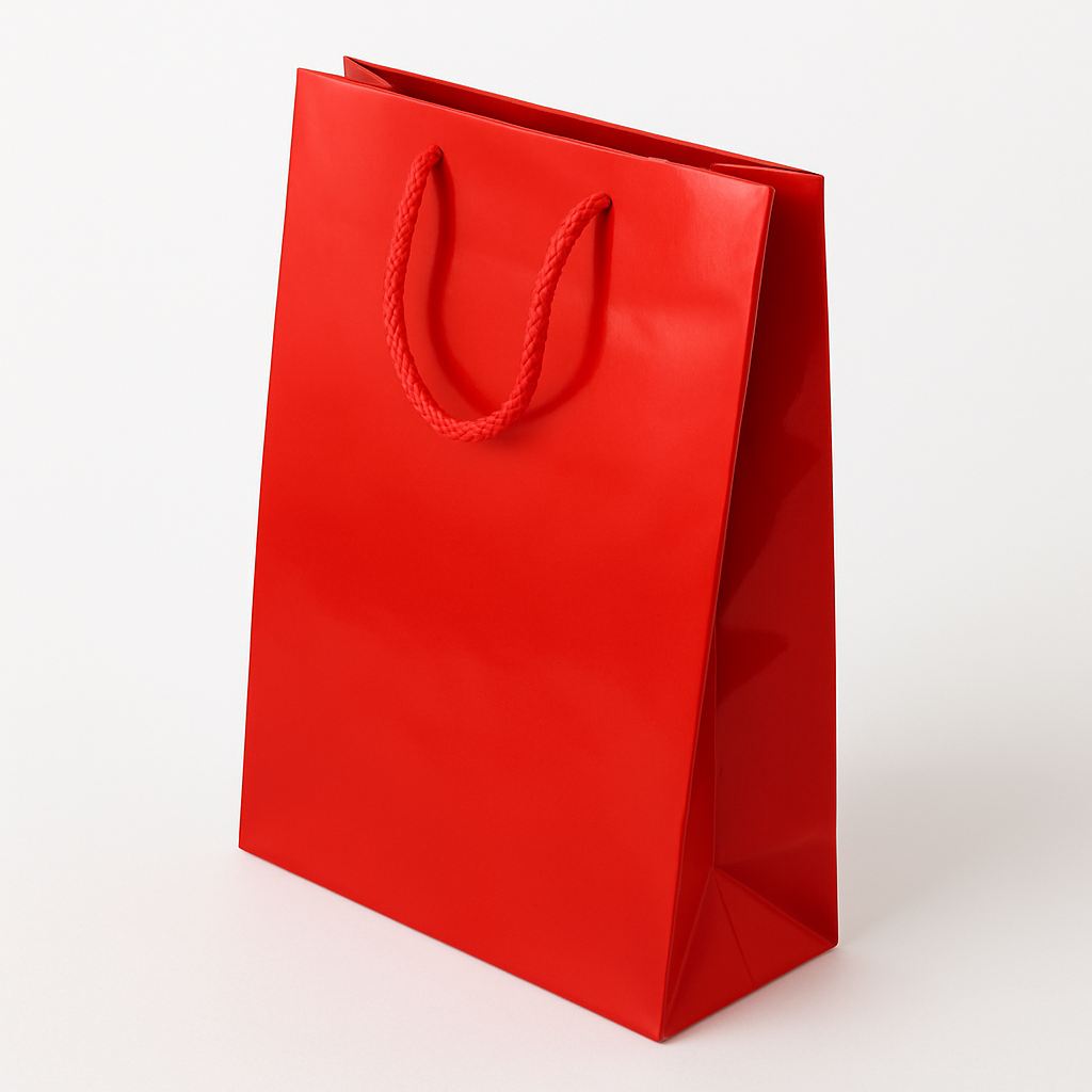 Torba laminowana z uchwytem sznurkowym 240x90x320mm Czerwona