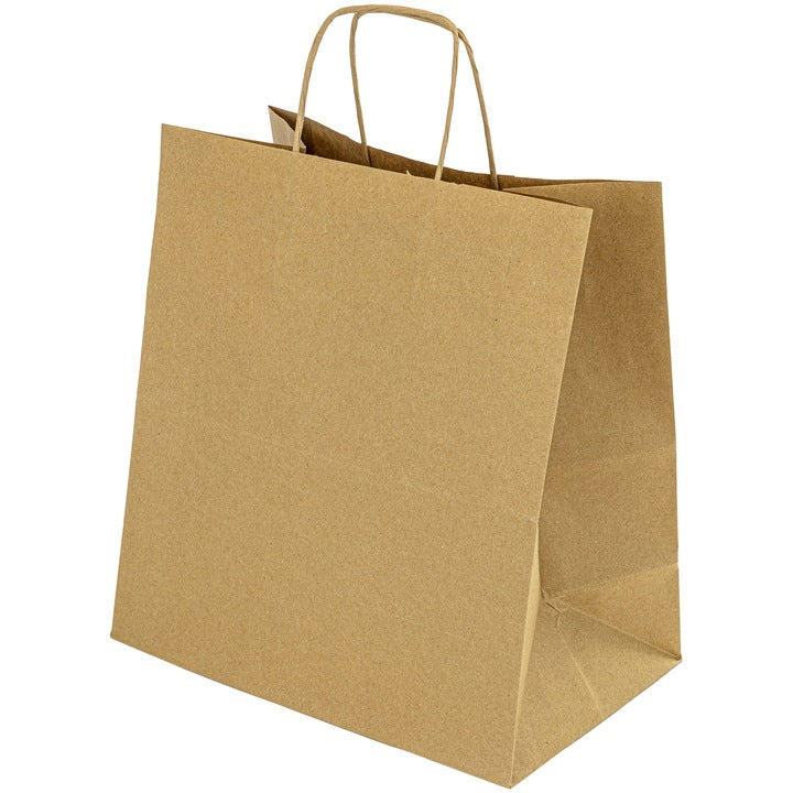 Torba papierowa z uchwytem skręcanym320x160x410mm Brązowa