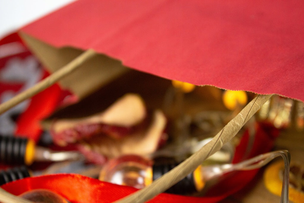 Torba papierowa świąteczna 180x80x225mm Złota Choinka