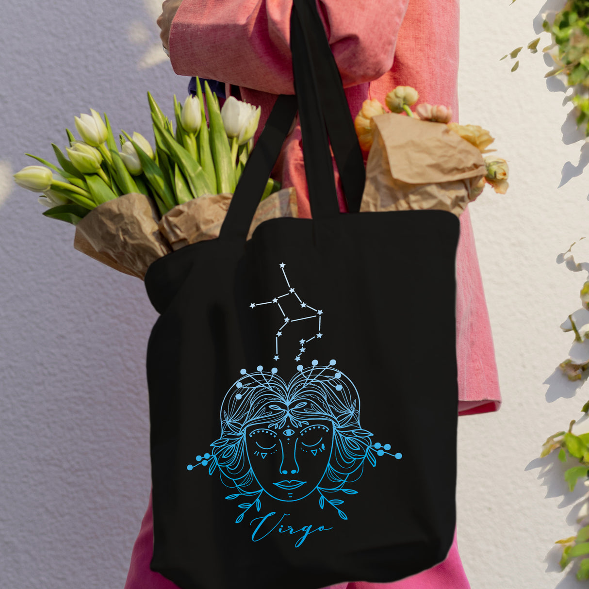 Torba bawełniana z nadrukiem Czarna PANNA