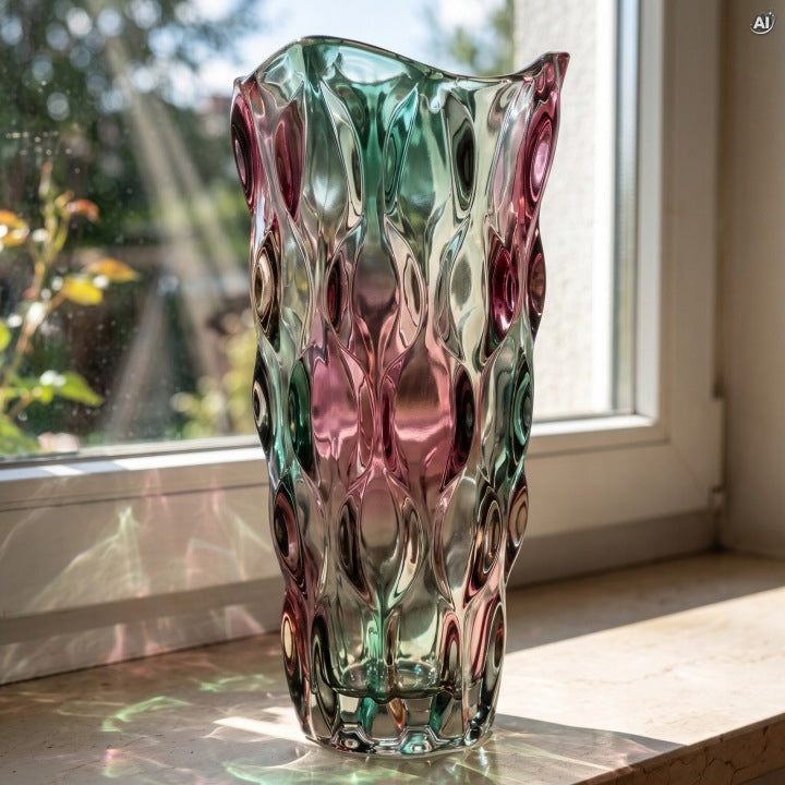 Wazon szklany wielobarwny 24 cm