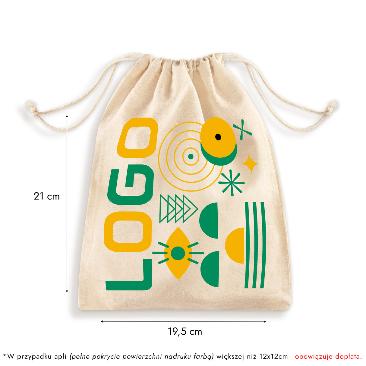 Worek bawełniany z nadrukiem 250x300mm Ecru od 50szt.