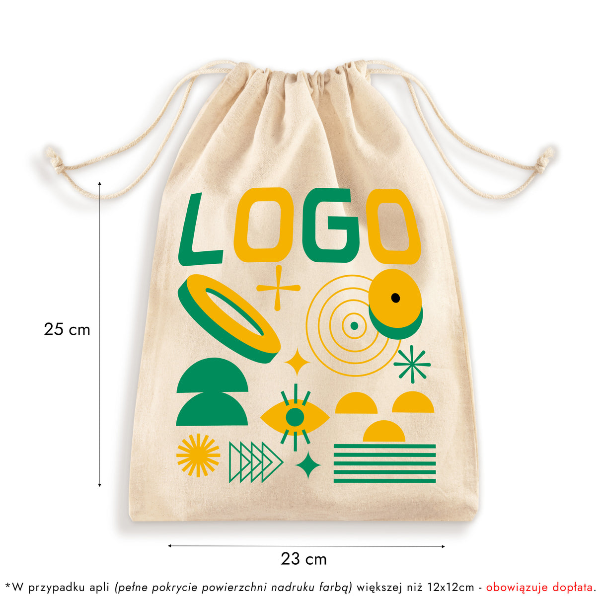 Worek bawełniany z nadrukiem 300x450mm Ecru od 50szt.