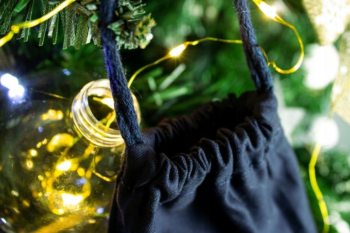 Woreczek bawełniany 15x20cm Granatowy Renifer 145g