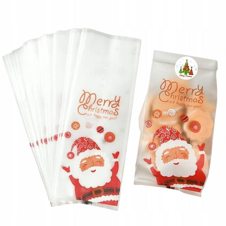 Woreczki celofanowe świąteczne Mikołaj