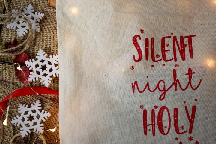 Woreczek bawełniany 25x28 cm Ecru Silent Night Holy