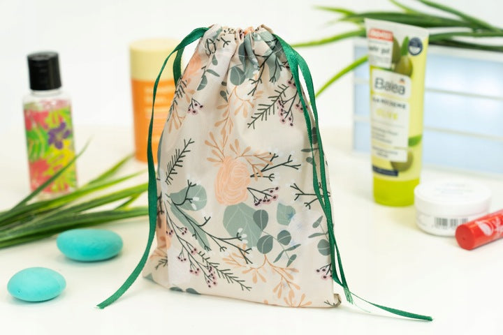 Woreczek poliestrowy 15x20 cm Ecru Motyw Boho