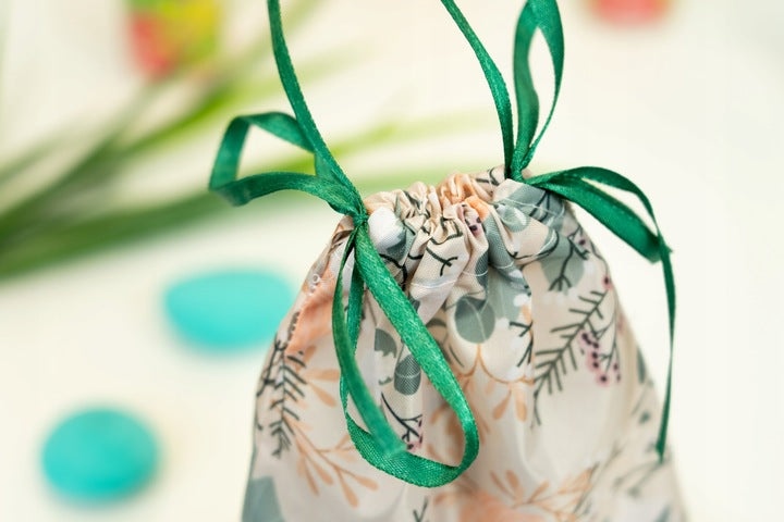 Woreczek poliestrowy 15x20 cm Ecru Motyw Boho