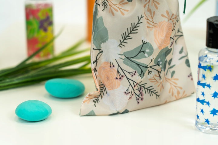 Woreczek poliestrowy 15x20 cm Ecru Motyw Boho