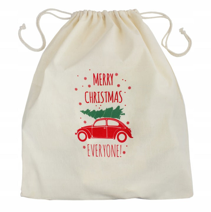 Woreczek bawełniany 17x20 cm Ecru Samochód