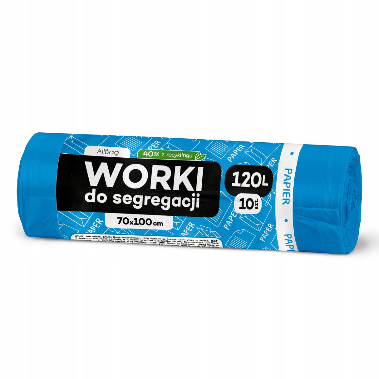 Niebieskie worki na śmieci 120 L