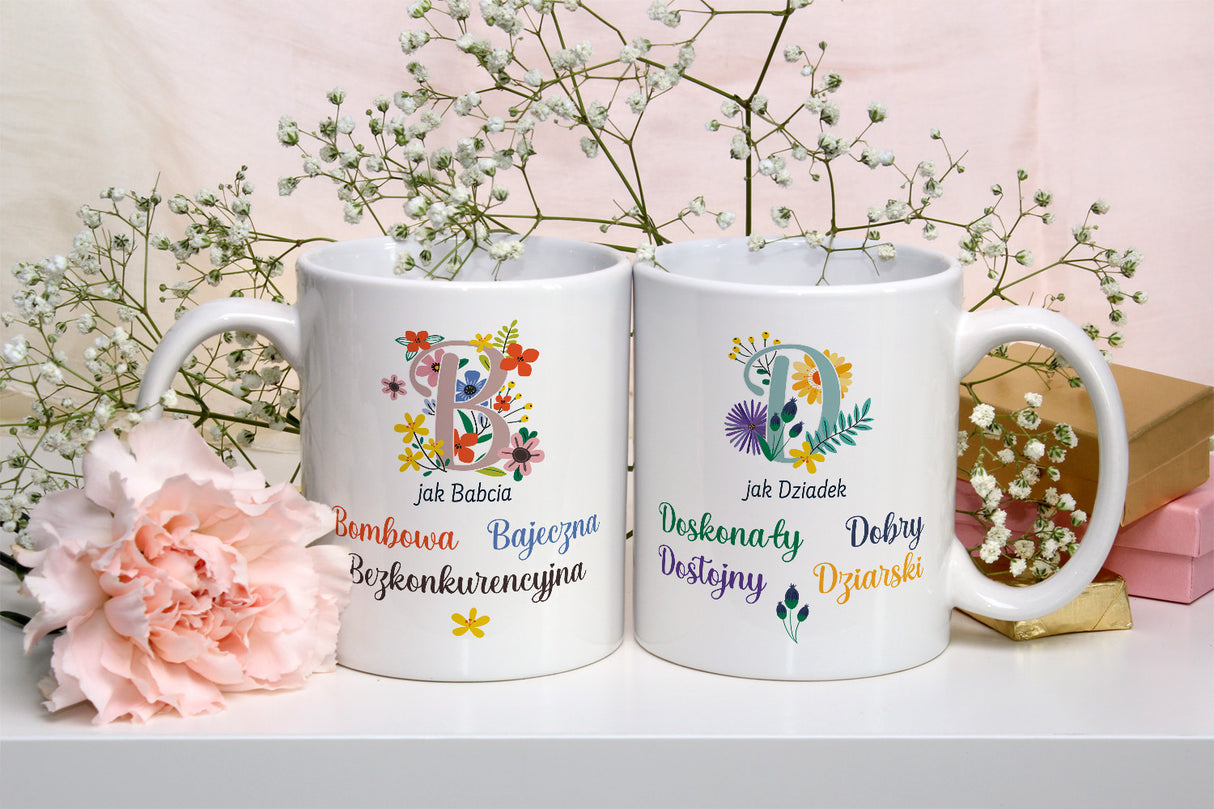 Zestaw Poduszka Kubek jak Babcia jak Dziadek Prezent na Dzień Babci i Dziadka