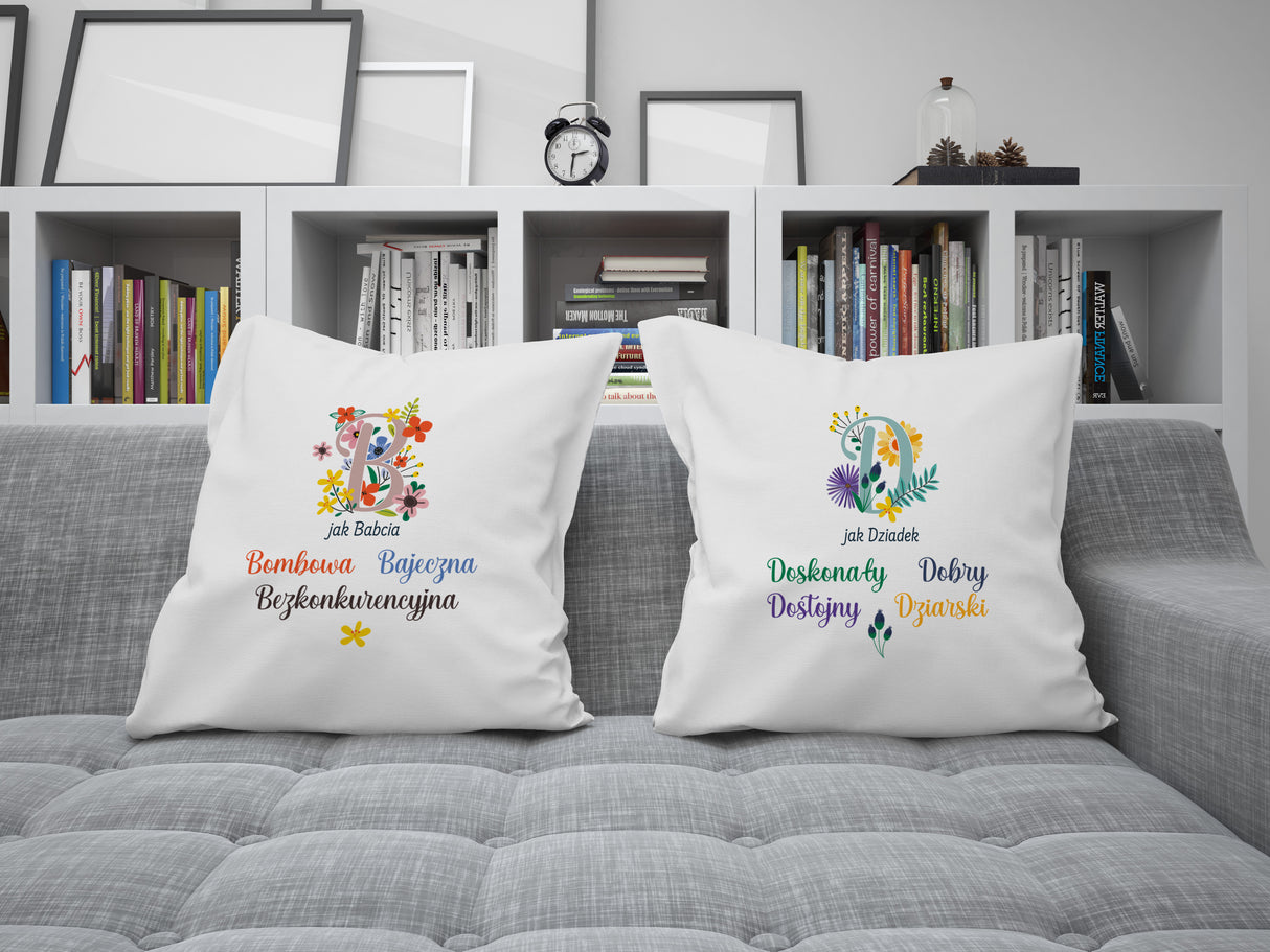 Zestaw Poduszka Kubek jak Babcia jak Dziadek Prezent na Dzień Babci i Dziadka