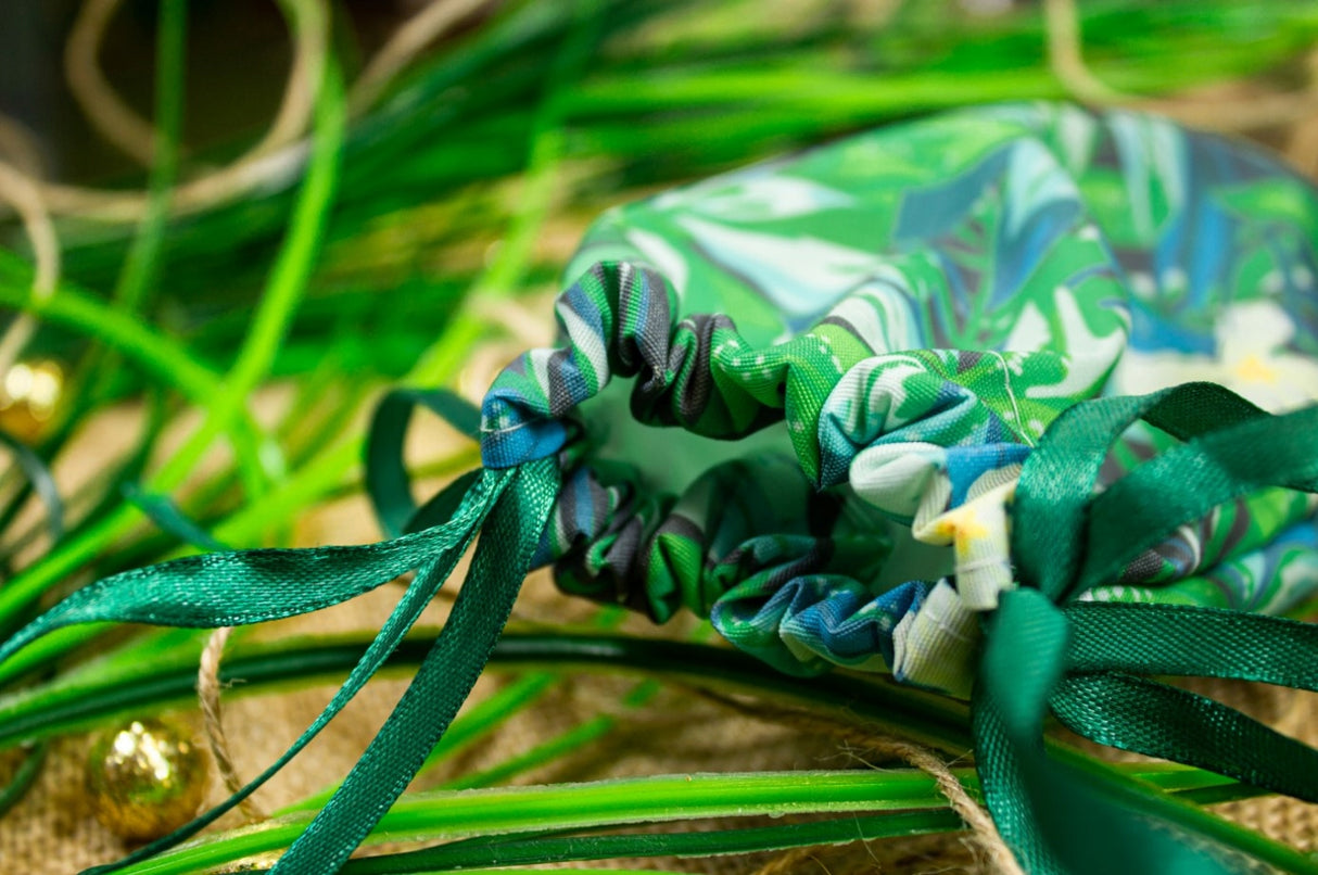 Worek Poliestrowy Zielony 15x20cm Liście Ozdobne