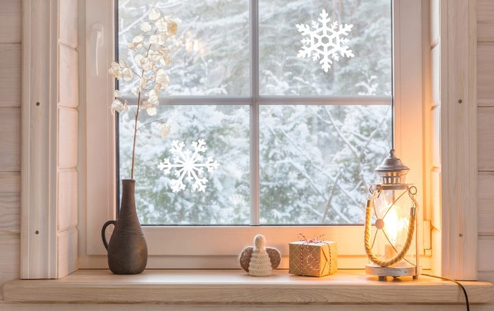 Naklejki świąteczne na szybę Białe Gwiazdki