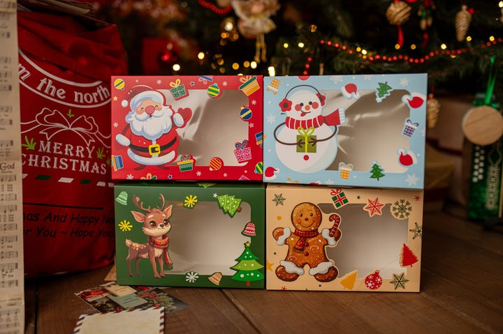 Zestaw świątecznych pudełek z okienkiem 4 szt