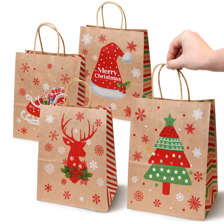 Zestaw świątecznych toreb papierowych 12 szt. Kratka