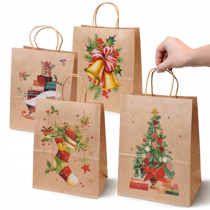 Zestaw świątecznych toreb papierowych 12 szt. Mikołaj