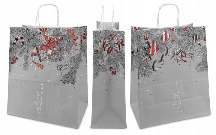 Zestaw świątecznych toreb papierowych 6szt. Merry Christmas