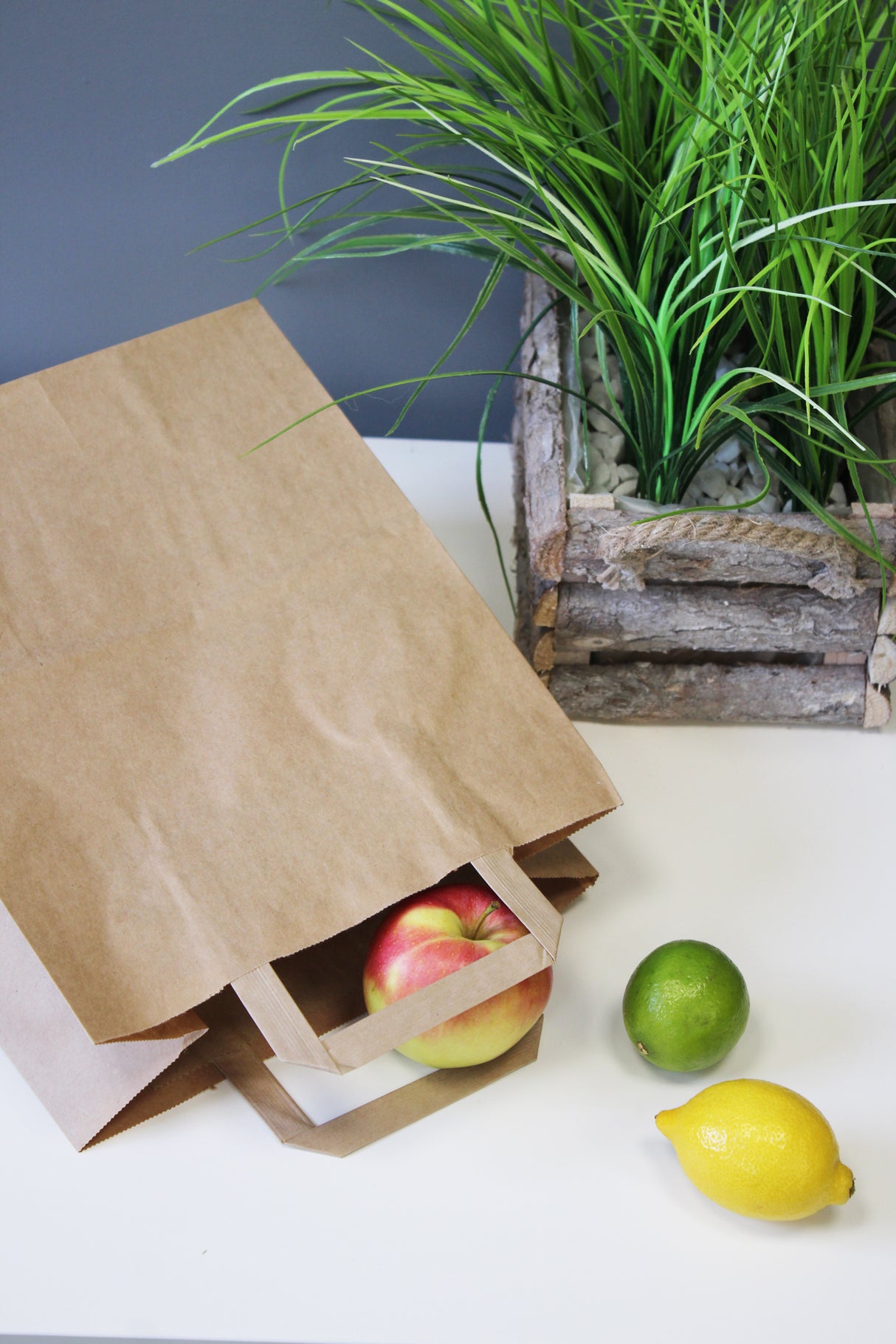 Torba papierowa z uchwytem płaskim 250x110x320mm Brązowa