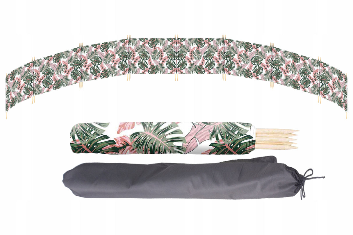 Parawan plażowy 8M RÓŻOWE LIŚCIE