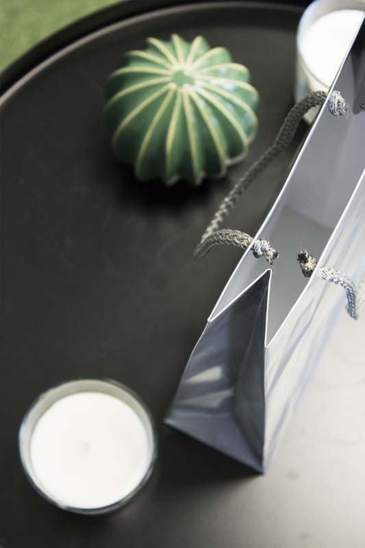 Torba laminowana z uchwytem sznurkowym 170x70x250mm Srebrna