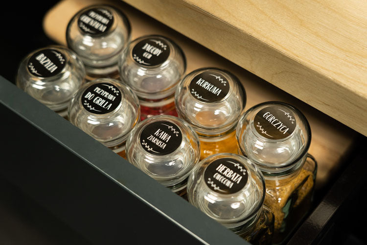 Słoiki na przyprawy 150ml 24 sztuki+ 200 naklejek+ czerpak+EBOOK