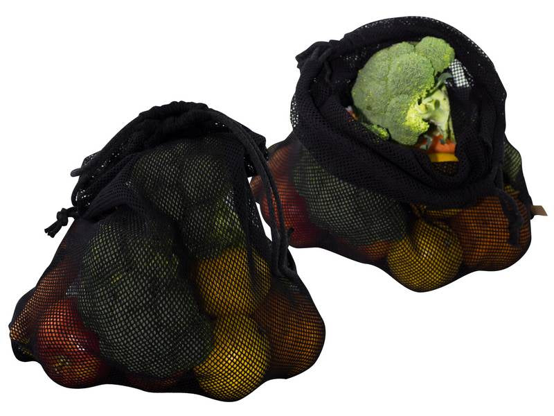 Worek z siatki bawełnianej 30x45cm - kolor czarny