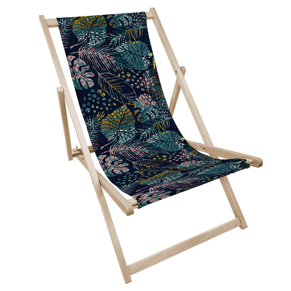 Leżak drewniany z nadrukiem ANIMAL PLANT TEXTURES