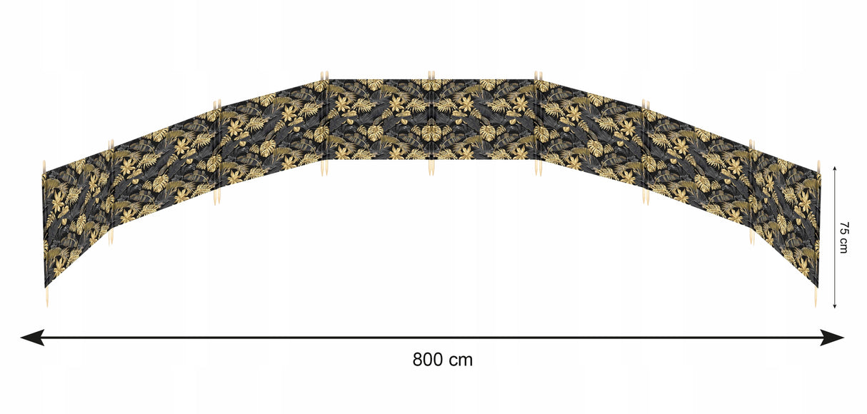 Parawan plażowy 8M ZŁOTE LIŚCIE