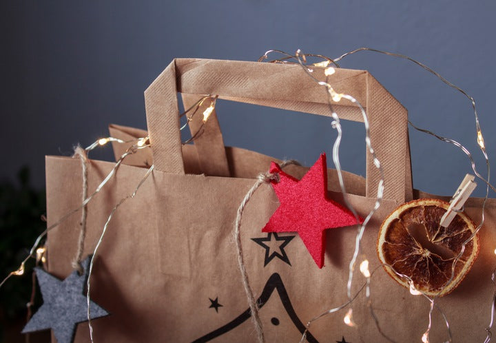 Torba papierowa świąteczna 260x140x320mm Wesołych Świąt