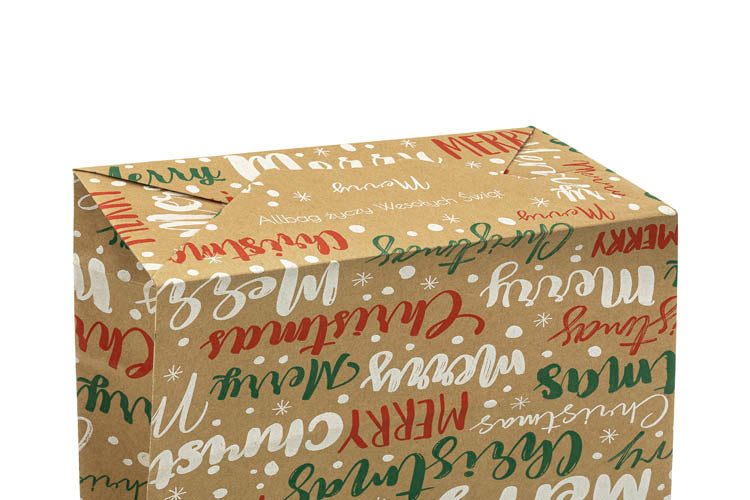 Torba papierowa świąteczna 180x80x220mm Merry Christmas