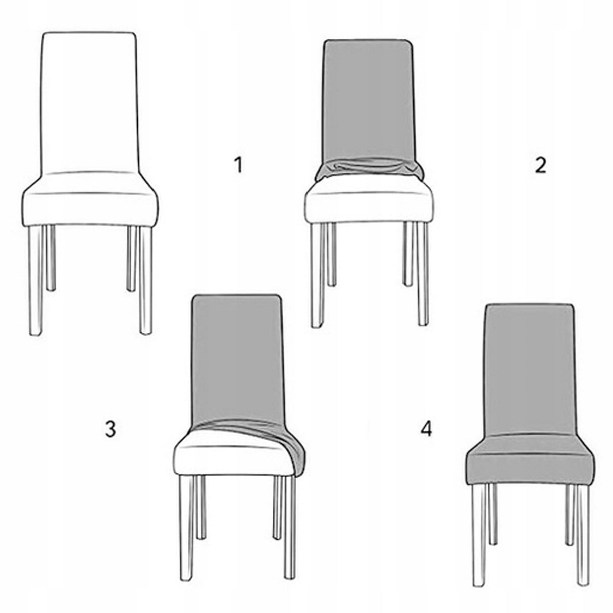 Pokrowiec na krzesło z gumką szary 1szt.