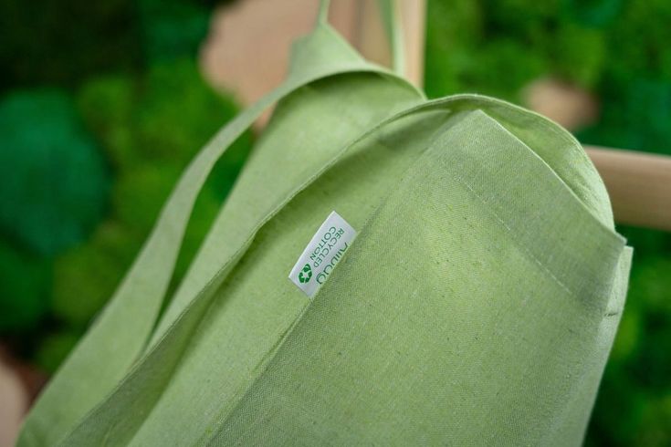 Torba bawełniana 380x420mm Zielona Uchwyt: 70cm