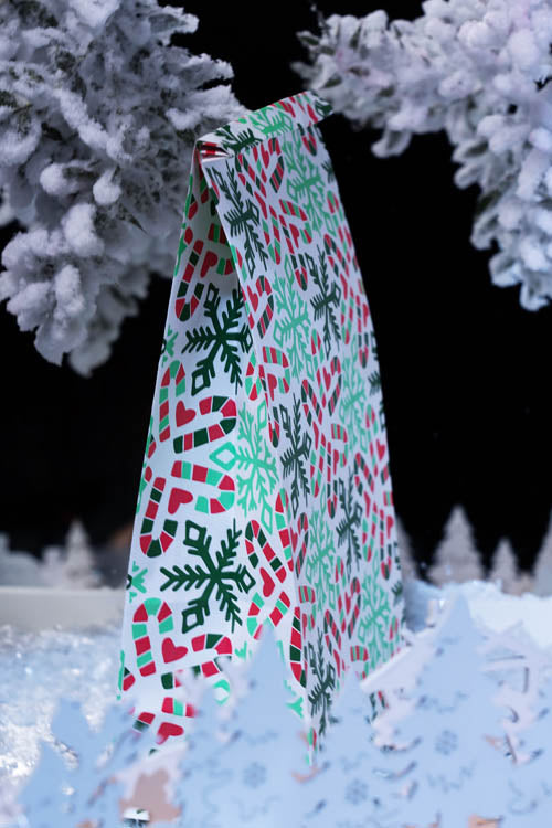 Torba papierowa świąteczna 160x80x270mm Laski Świąteczne