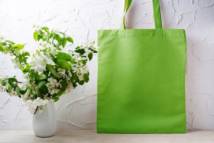 Torba bawełniana 380x420mm Jasnozielona Uchwyt: 70cm