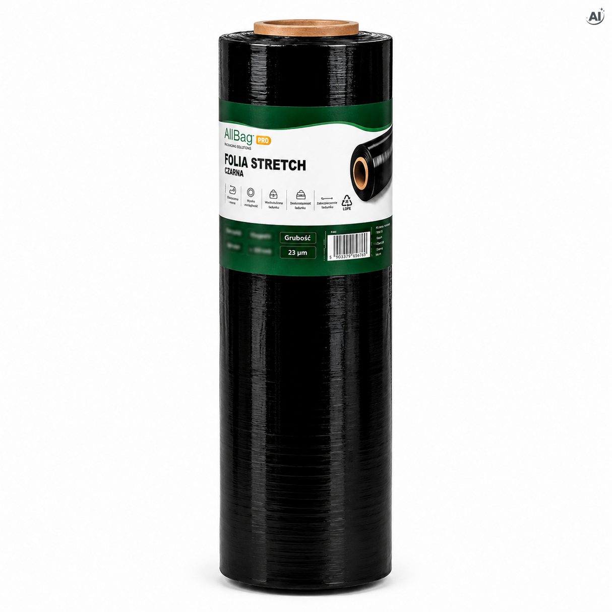 Czarna folia stretch 2,7 kg