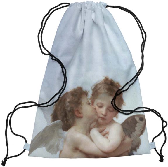 Plecak worek poliestrowy z nadrukiem Aniołki Biały