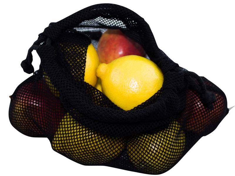 Worek z siatki bawełnianej 25x30cm - kolor czarny