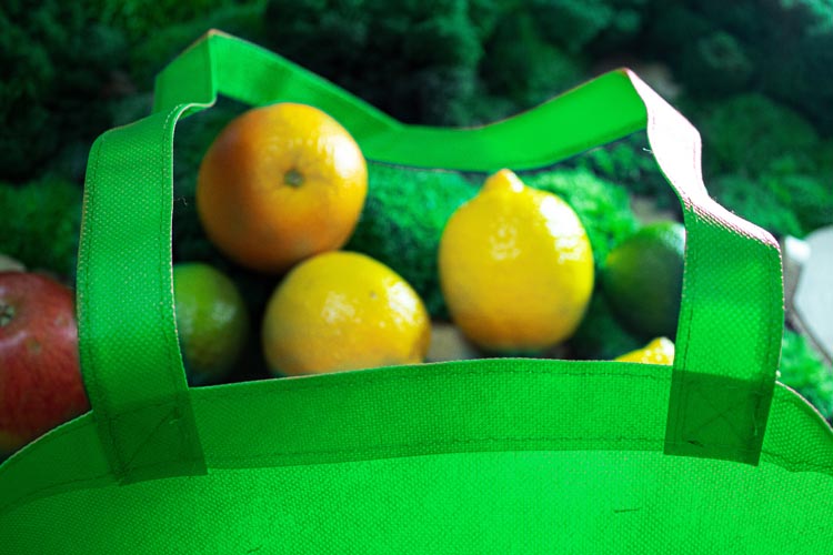 Torba polipropylenowa Zielona 360x420mm Uchwyt: 70cm