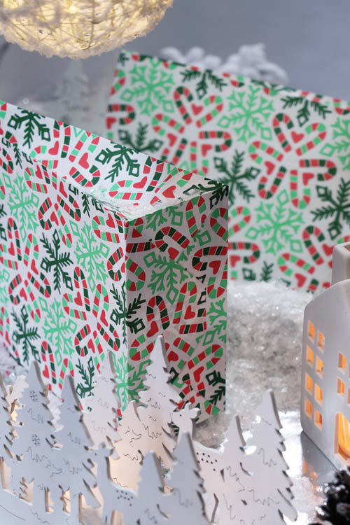 Torba papierowa świąteczna 160x80x270mm Laski Świąteczne