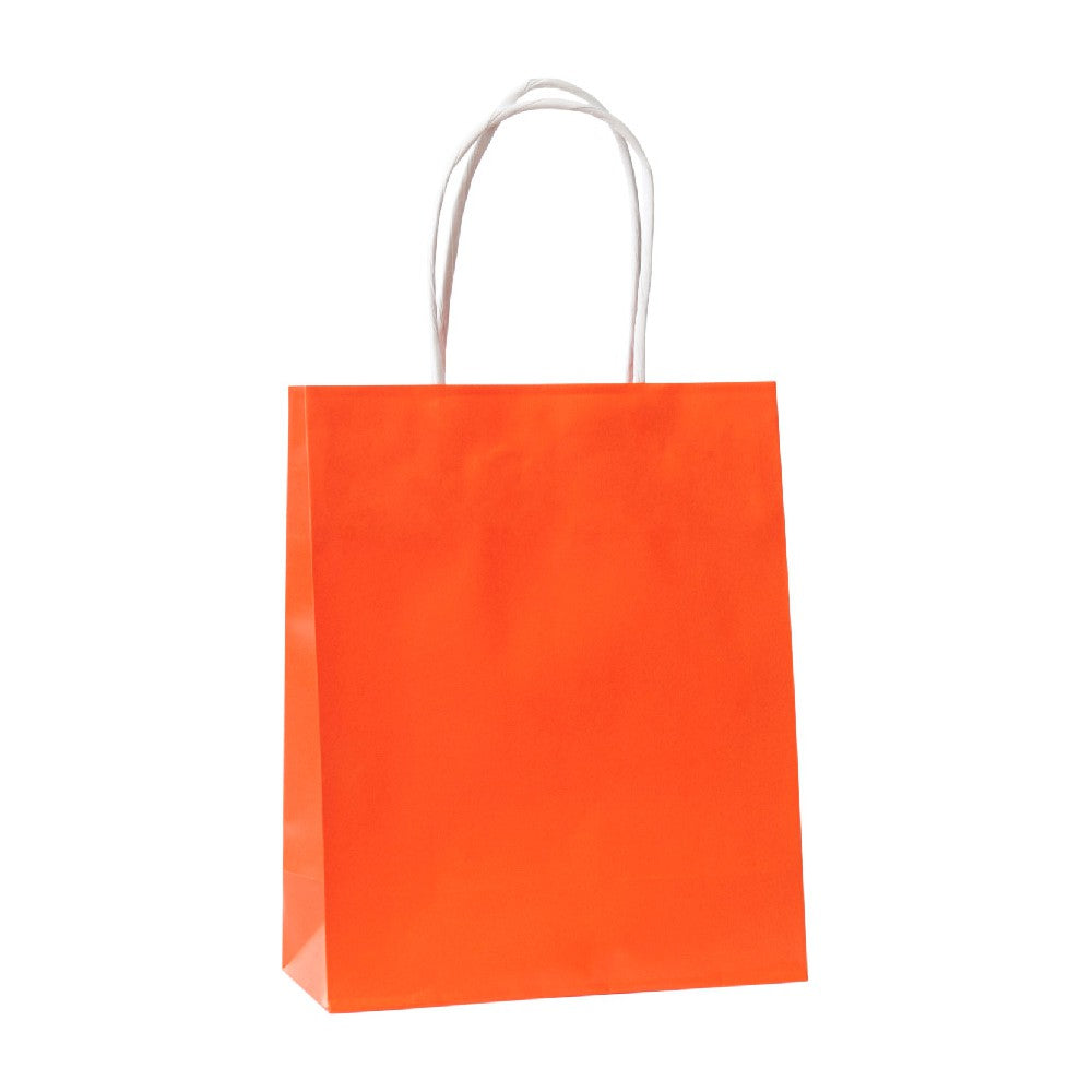 Torba papierowa 180x80x220mm z uchwytem skręcanym Premium - POMARAŃCZOWA