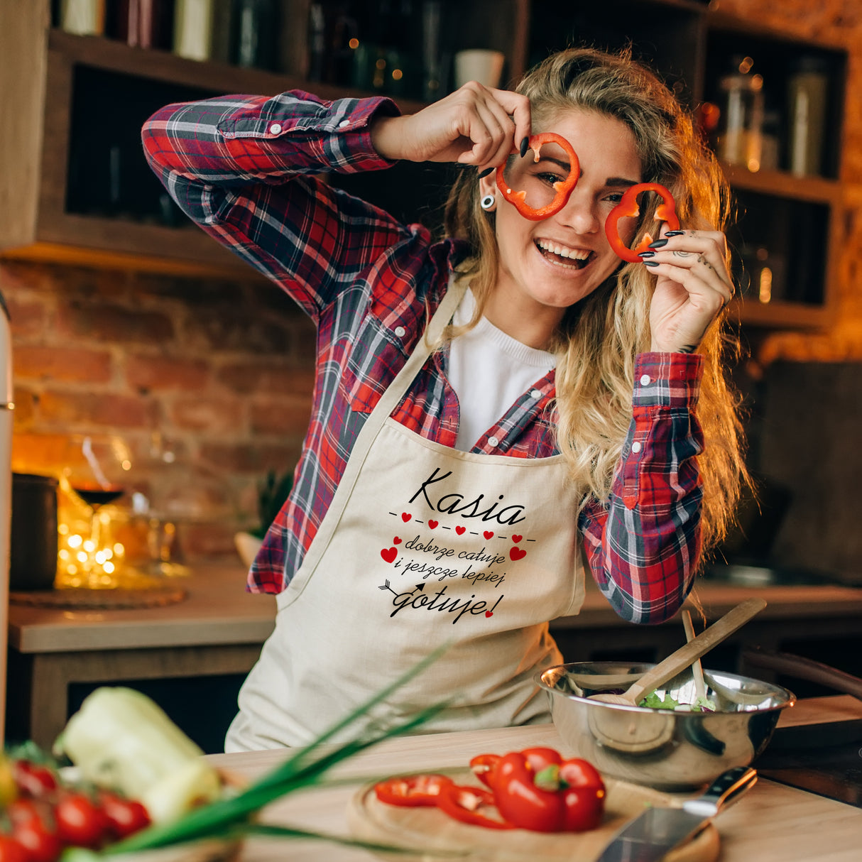 Fartuch bawełniany z nadrukiem - Nie mogę uszczęśliwić wszystkich