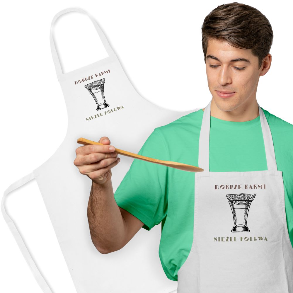 Fartuch bawełniany z nadrukiem - Nie mogę uszczęśliwić wszystkich