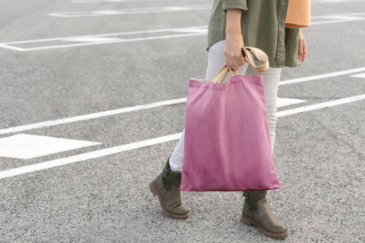 Torba bawełniana CIEMNO RÓŻOWA 38x42cm 145g/m2